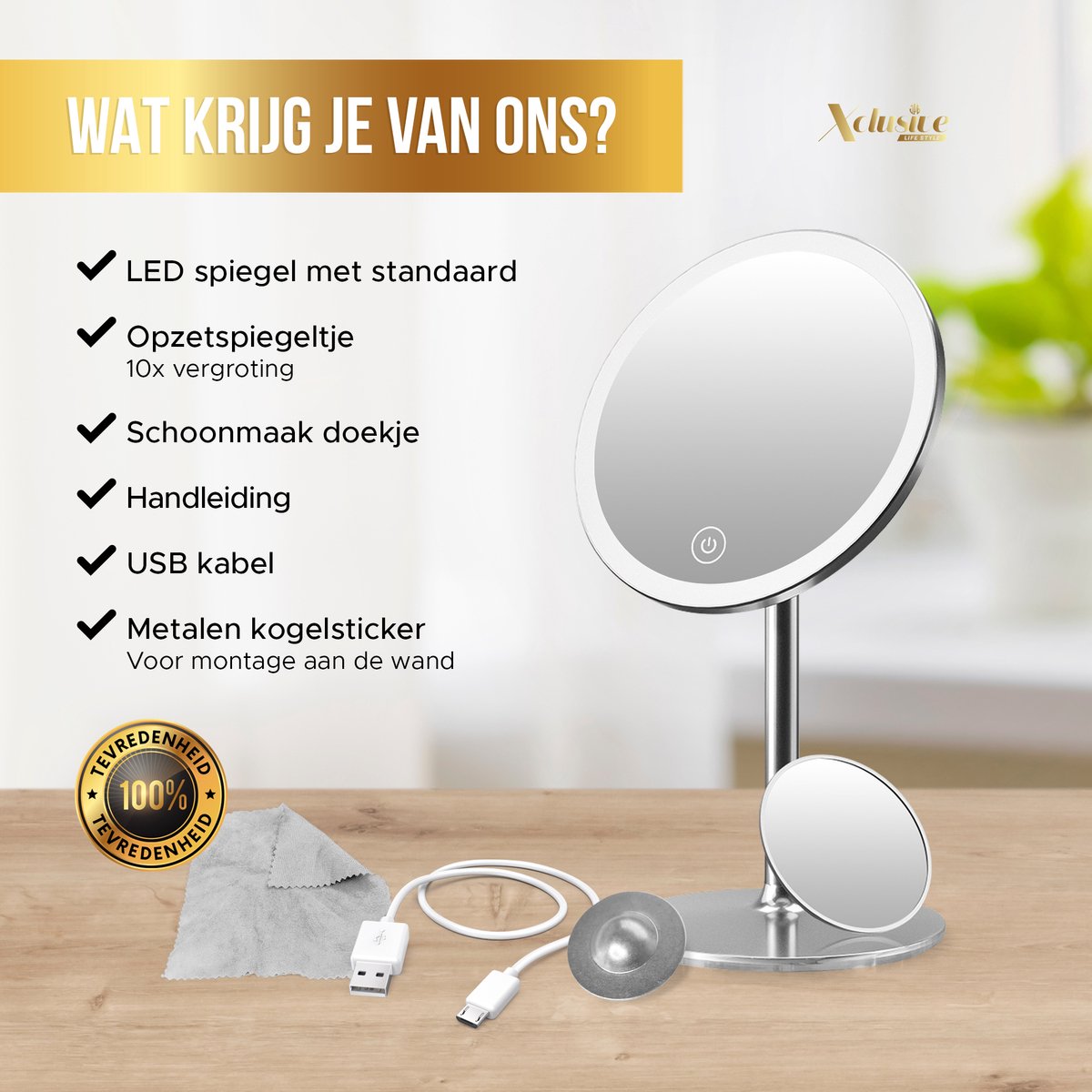 Make-Up Spiegel met LED Verlichting