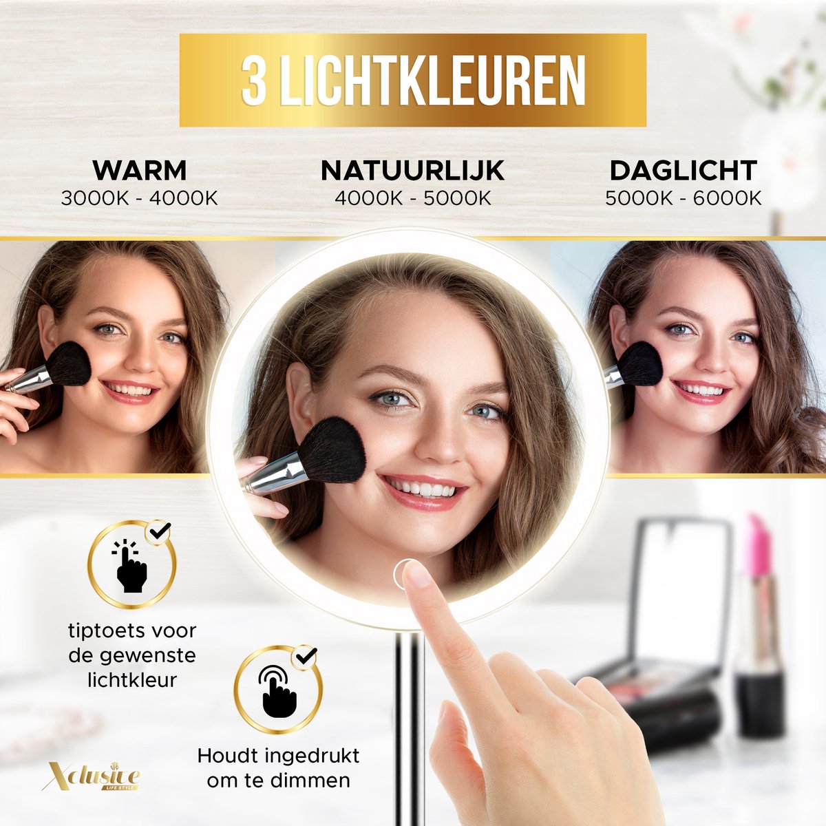 Make-Up Spiegel met LED Verlichting